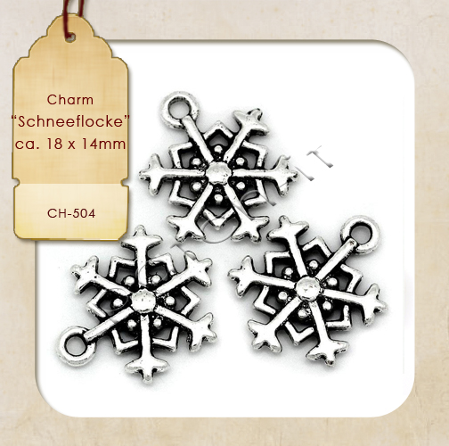 Charms \"Schneeflocke\" silberfarbend