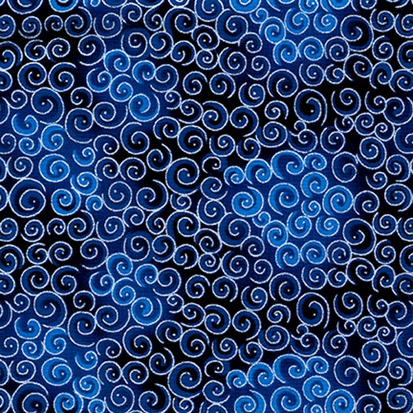 Spirals Metallic - navy