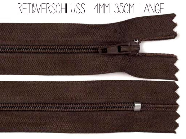 Reißverschluss - 35cm - mokkabraun