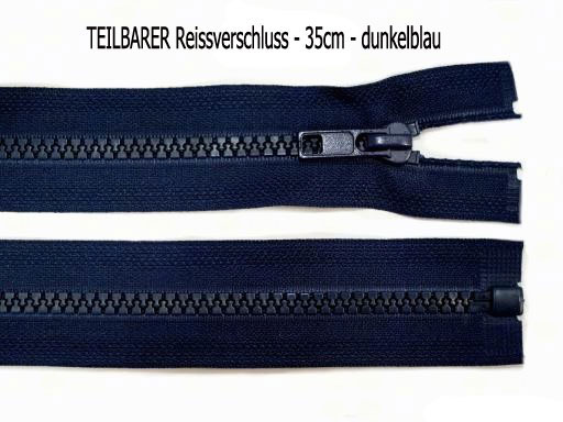 TEILBARER Reissverschluss - 35cm - dunkelblau