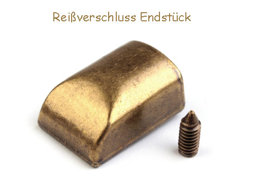 Endstück Reissverschluss - altmessing