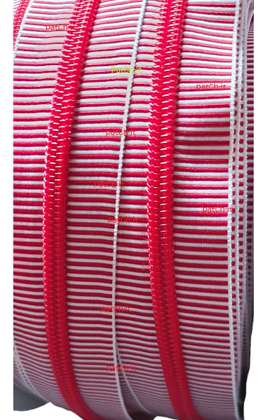 Reissverschluss - Stripes - red-white