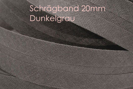 Schrägband 20mm - dunkelgrau