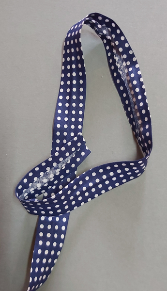 Schrägband 20 mm - Punkte - blau-weiss