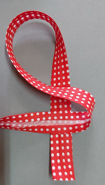 Schrägband 20 mm - Punkte - rot-weiss