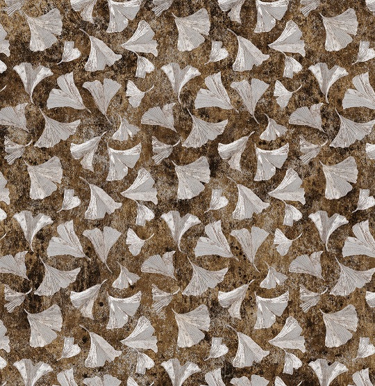 Stonehenge Ginko Woodland - GinKo Leaves - brown-silver