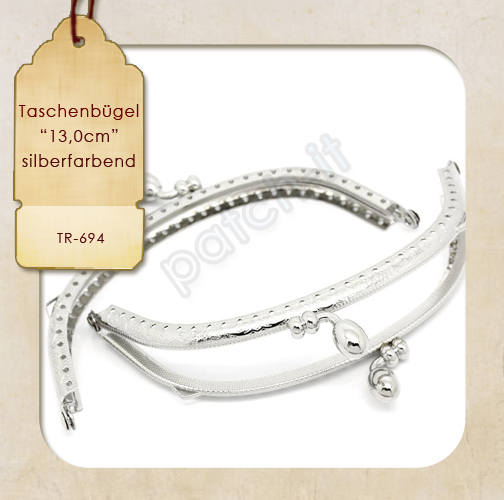 Taschenbügel silberfarbend 13cm - TR-694