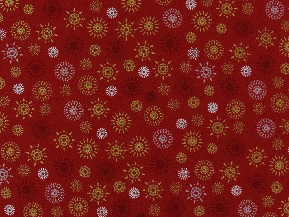 Winter Mandalas with Gold - red
