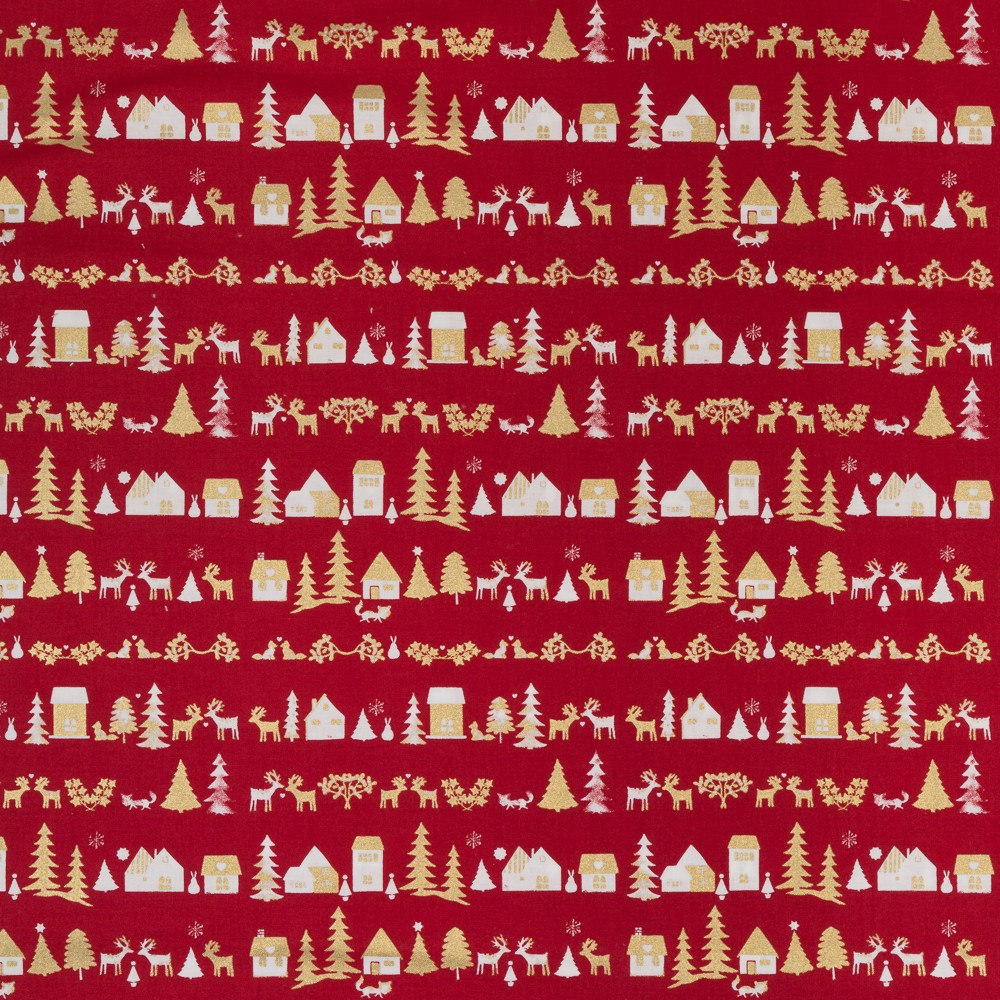 Christmas Village - red with gold