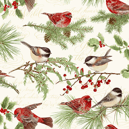 Holiday Botanical - Birds and Twigs