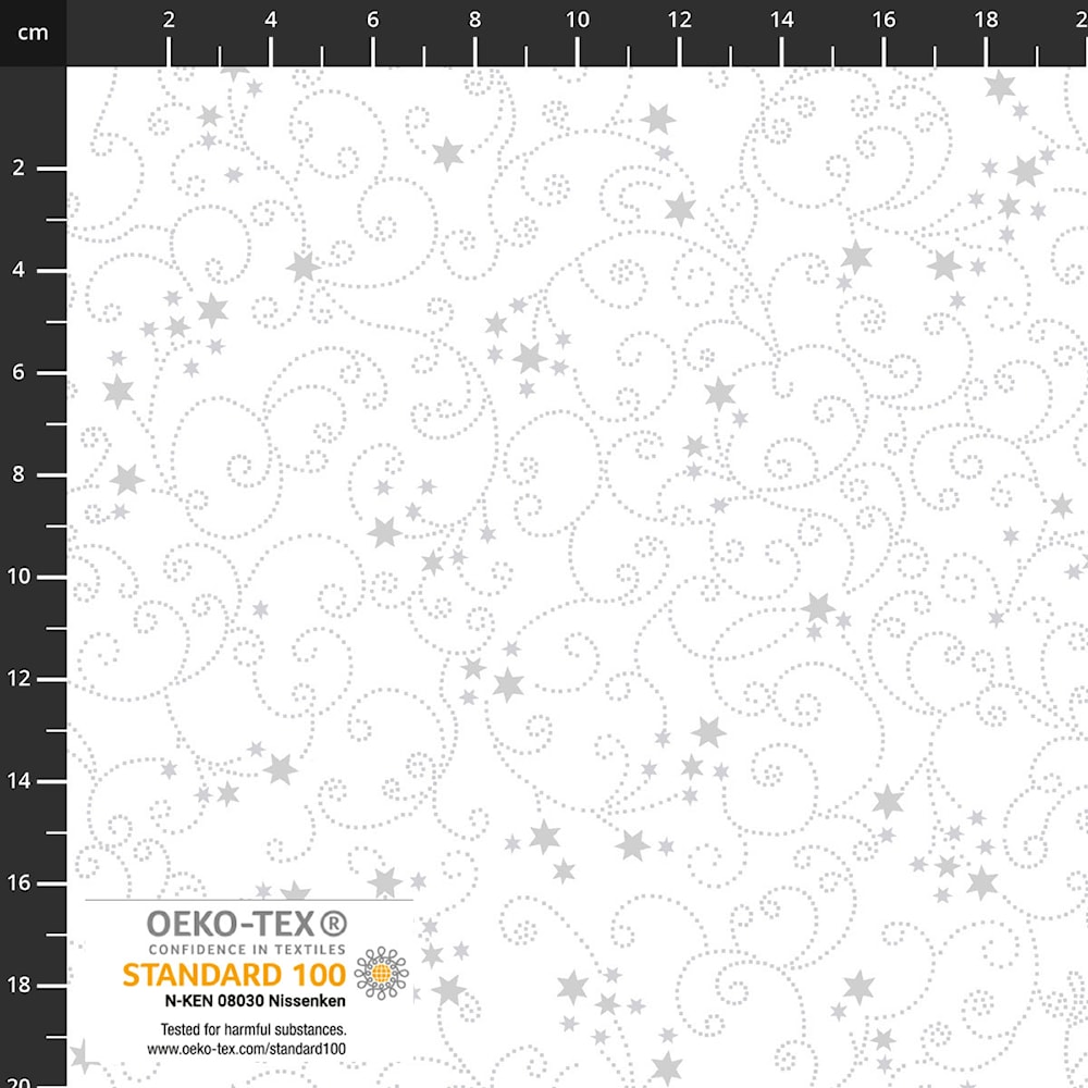 Snow Crystals - Scroll - white silver