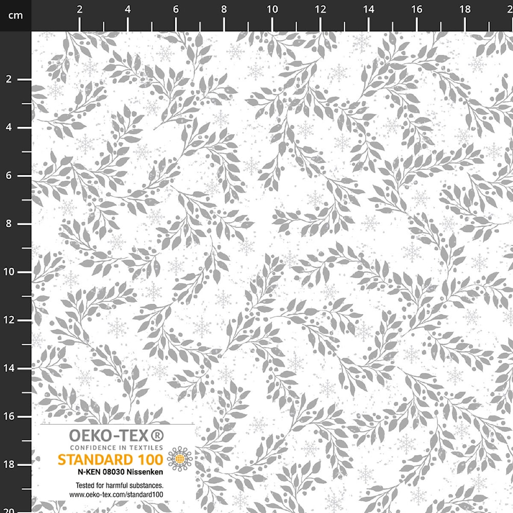 Snow Crystals - Leafy Tendrils - white silver
