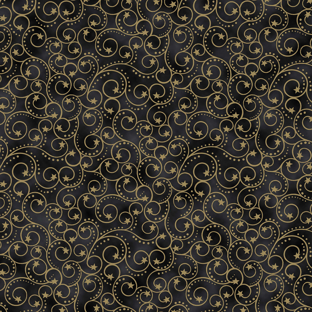 Elegant Christmas - Scroll - black / gold