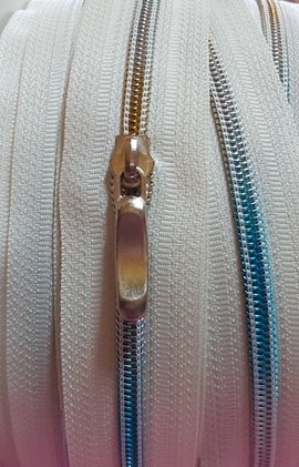 Dekorativer Zipper 5 mm - silber