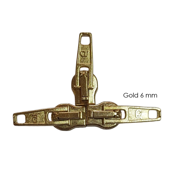 Zipper - 6 mm - gold