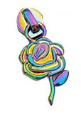 Zipper - 3mm - Rose - rainbow